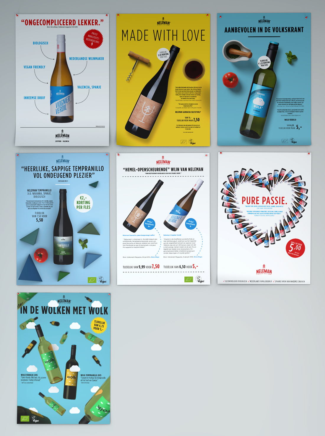 Diverse drukwerk-items voor Neleman Wines